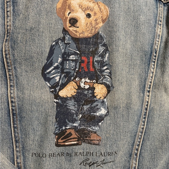 Ralph Lauren Blue Denim Jacket with Bear Print - Picture 7 of 12